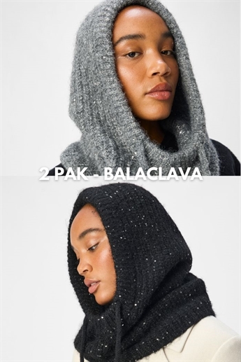 Sampak - Balaclava knit Sequins, Black & Medium grey